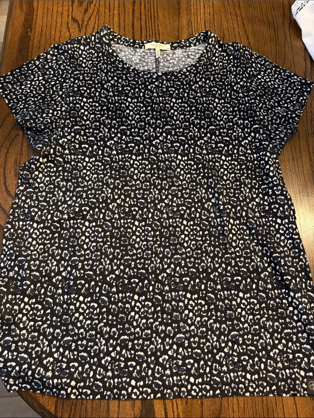 Women's Rag & BoneNavy Leopard Print Short Sleeve Top